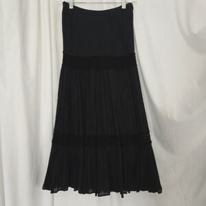 ( Jethro ) Vintage Wash Tiered Maxi Skirt